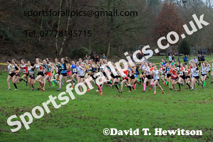 Girls Under-15s 2023 Northern Cross Country Champs., Witton Park, Blackburn. Photo: David T. Hewitson/Sports for All Pics